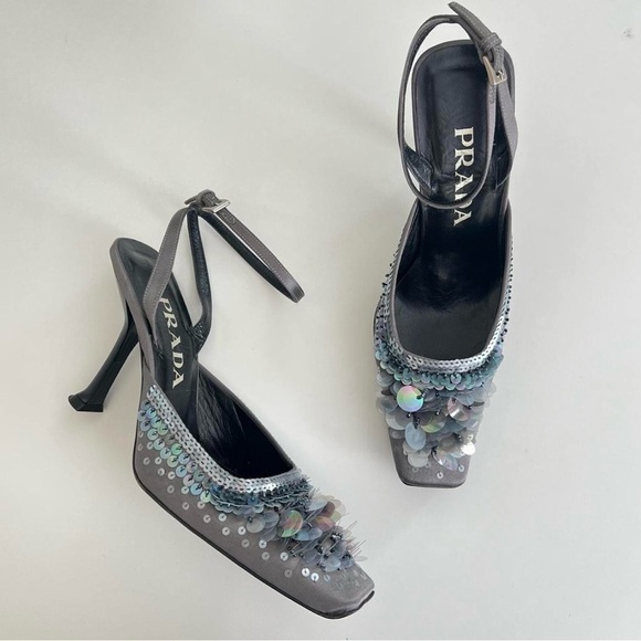 Prada Shoes - Vintage 1999 Sequin Prada Slingbacks (size EU 37 / US 7)